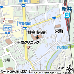 妙高市　市役所観光商工課観光振興グループ周辺の地図