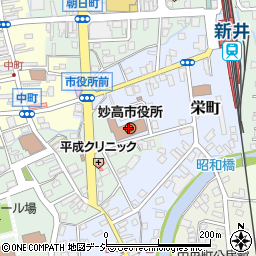妙高市　市役所総務課防災係周辺の地図
