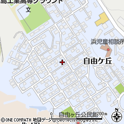福島県いわき市自由ケ丘周辺の地図