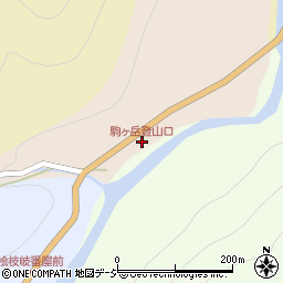 駒ヶ岳登山口周辺の地図