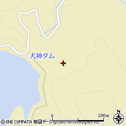 犬神ダム周辺の地図