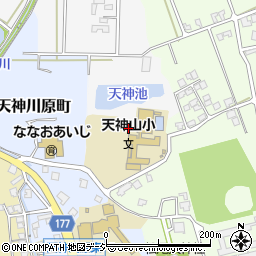 石川県七尾市本府中町天神山周辺の地図