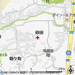 福島県いわき市平下荒川砂田周辺の地図