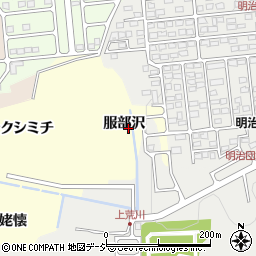 福島県いわき市内郷小島町服部沢周辺の地図