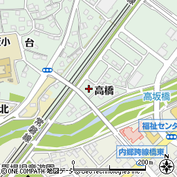 福島県いわき市内郷高坂町高橋周辺の地図