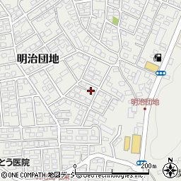 日本年金機構平年金事務所明治団地宿舎周辺の地図