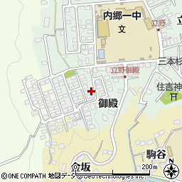 福島県いわき市内郷高坂町御殿周辺の地図