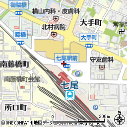 七尾駅前周辺の地図