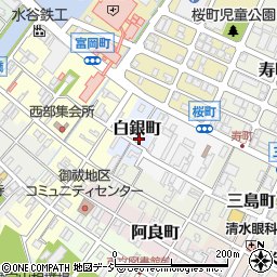 石川県七尾市白銀町周辺の地図