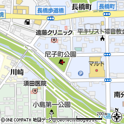 福島県いわき市平尼子町周辺の地図