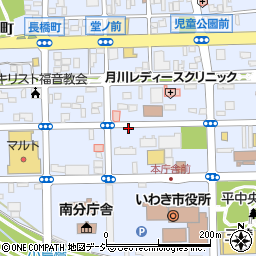 福島県いわき市平童子町周辺の地図