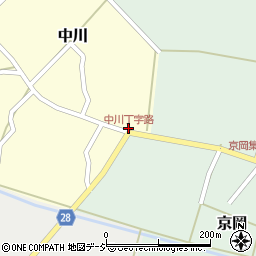 中川丁字路周辺の地図