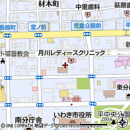 福島県いわき市平童子町2周辺の地図