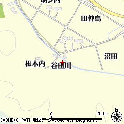 福島県いわき市平山崎谷田川周辺の地図