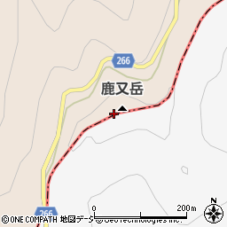 鹿又岳周辺の地図