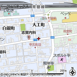 福島県いわき市平五町目周辺の地図