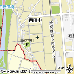 新潟県上越市西田中周辺の地図