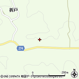 福島県東白川郡鮫川村西山前折戸周辺の地図