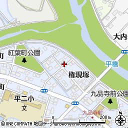 福島県いわき市平権現塚周辺の地図