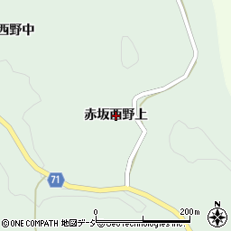 福島県鮫川村（東白川郡）赤坂西野（上）周辺の地図