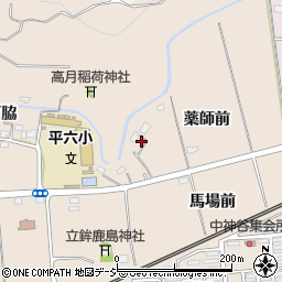 福島県いわき市平中神谷薬師前周辺の地図