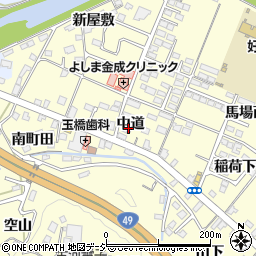 福島県いわき市好間町上好間中道周辺の地図