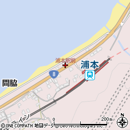 浦本駅前周辺の地図