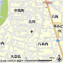 福島県いわき市平下平窪古川町周辺の地図