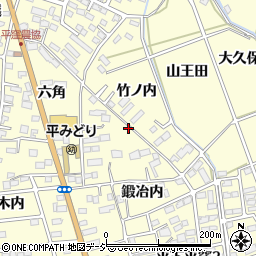 福島県いわき市平下平窪鍛冶内周辺の地図
