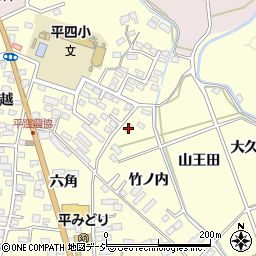 福島県いわき市平下平窪竹ノ内周辺の地図