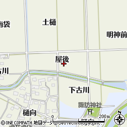 福島県いわき市四倉町下仁井田屋後周辺の地図