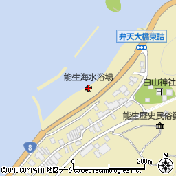 能生海水浴場周辺の地図