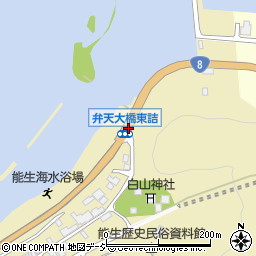 弁天大橋東詰周辺の地図