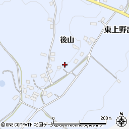 福島県白河市東上野出島後山周辺の地図