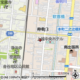 新潟県上越市仲町周辺の地図