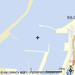 能生漁港周辺の地図