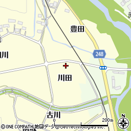福島県いわき市小川町西小川川田周辺の地図