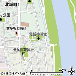 北城神明宮社殿周辺の地図