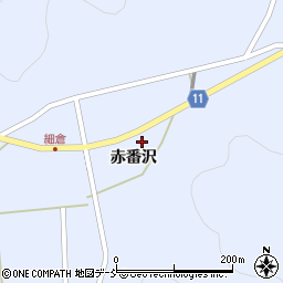 福島県白河市借宿赤番沢周辺の地図