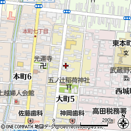 上越市旧今井染物屋周辺の地図