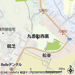 福島県白河市九番町西裏周辺の地図
