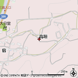 福島県いわき市小川町関場高垣周辺の地図