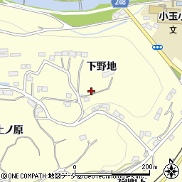 福島県いわき市小川町西小川下野地周辺の地図
