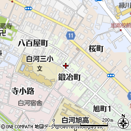 福島県白河市鍛冶町周辺の地図