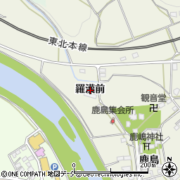福島県白河市大羅漢前周辺の地図