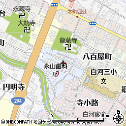 福島県白河市束前町周辺の地図