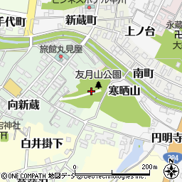 福島県白河市友月山周辺の地図