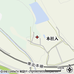 福島県白河市大本社入11周辺の地図