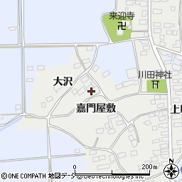 福島県中島村（西白河郡）川原田（嘉門屋敷）周辺の地図