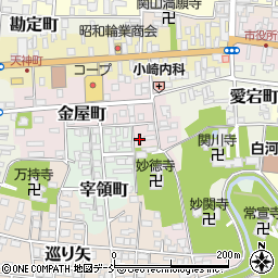 福島県白河市金屋町周辺の地図